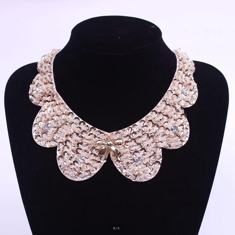 Diamond Women Shirt False Collars Crystal Removable Collar For Women Fake Collar Detachable Diamond Lacklace Nep Kraagie