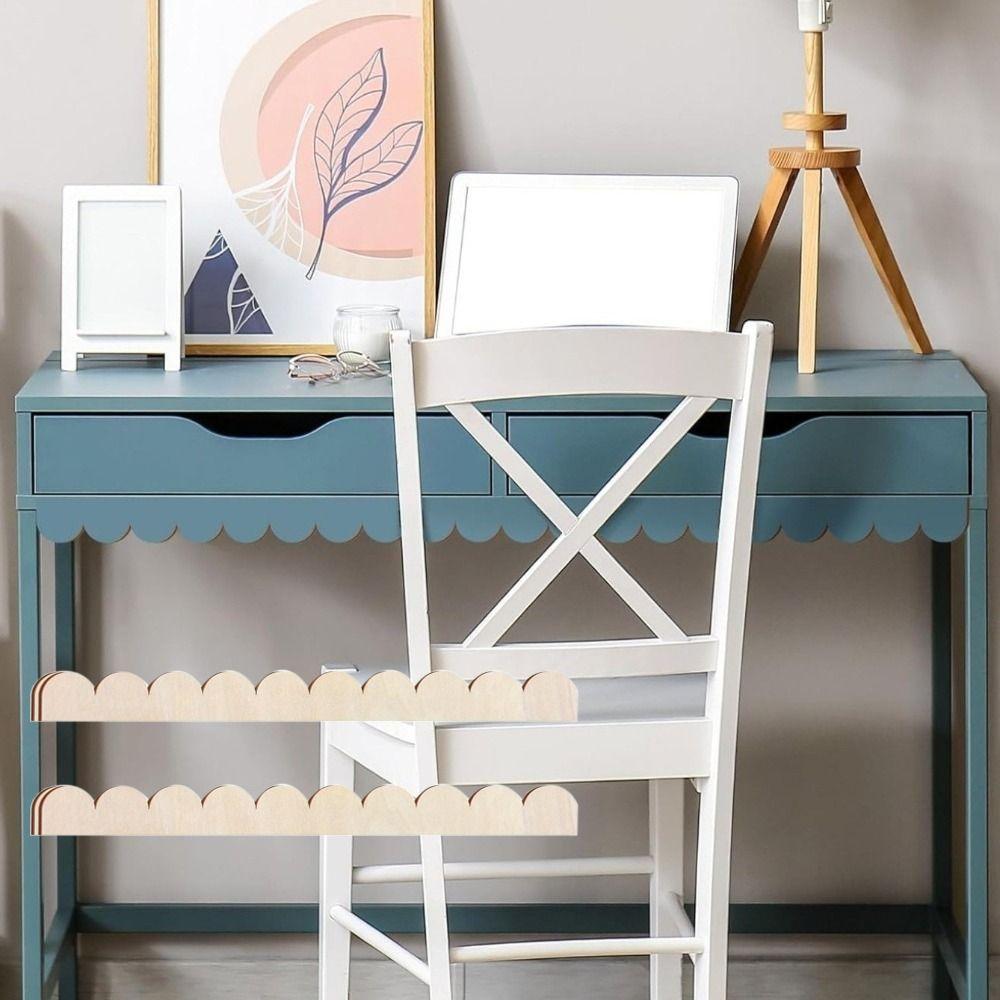 6pcs Handmade Fan-shaped Wooden Frame Unfinished Cabinet Frame Creative DIY Crafts Frame Wall Art