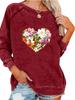 Ladies Spring/Fall Sweatshirt Women's Oversized Pullover Sweatshirt Fashion Flower Print Top