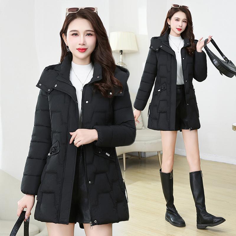 Clothes Women's Medium and Long Winter New Slim and Thin  Clothes Thermal  Jackets Medium and Old Coats