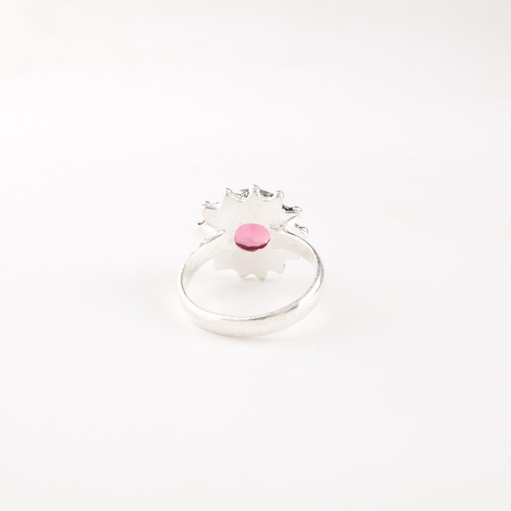 Драгоценный камень Розовый Турмалин Ювелирные изделия из серебра 925 пробы Ручной работы Кольцо Подарок для мамы RR-7-13