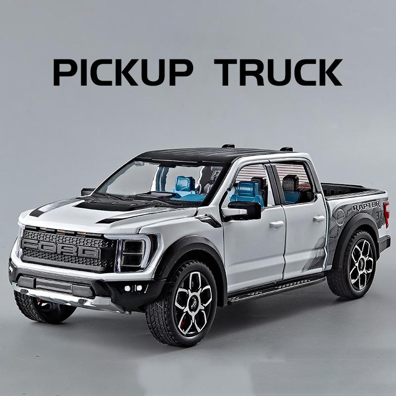 FETG4 1:20 Ford Raptor F150 Pickup Alloy Truck Car Model Diecast Metal Off-road Vehicle Car Model Sound Light Simulation Kids Toy Gift