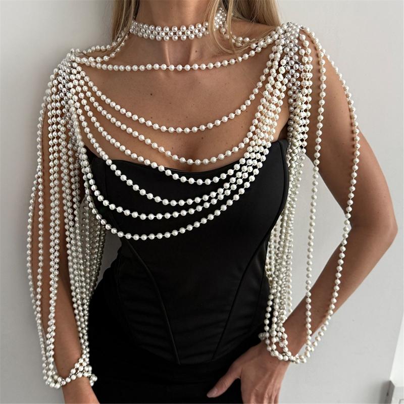 Жемчуг Body Jewelry Покрытие, устойчивое к поту, для пляжных свадеб и вечеринок у бассейна Компоненты с кисточками DIY для стайлинга