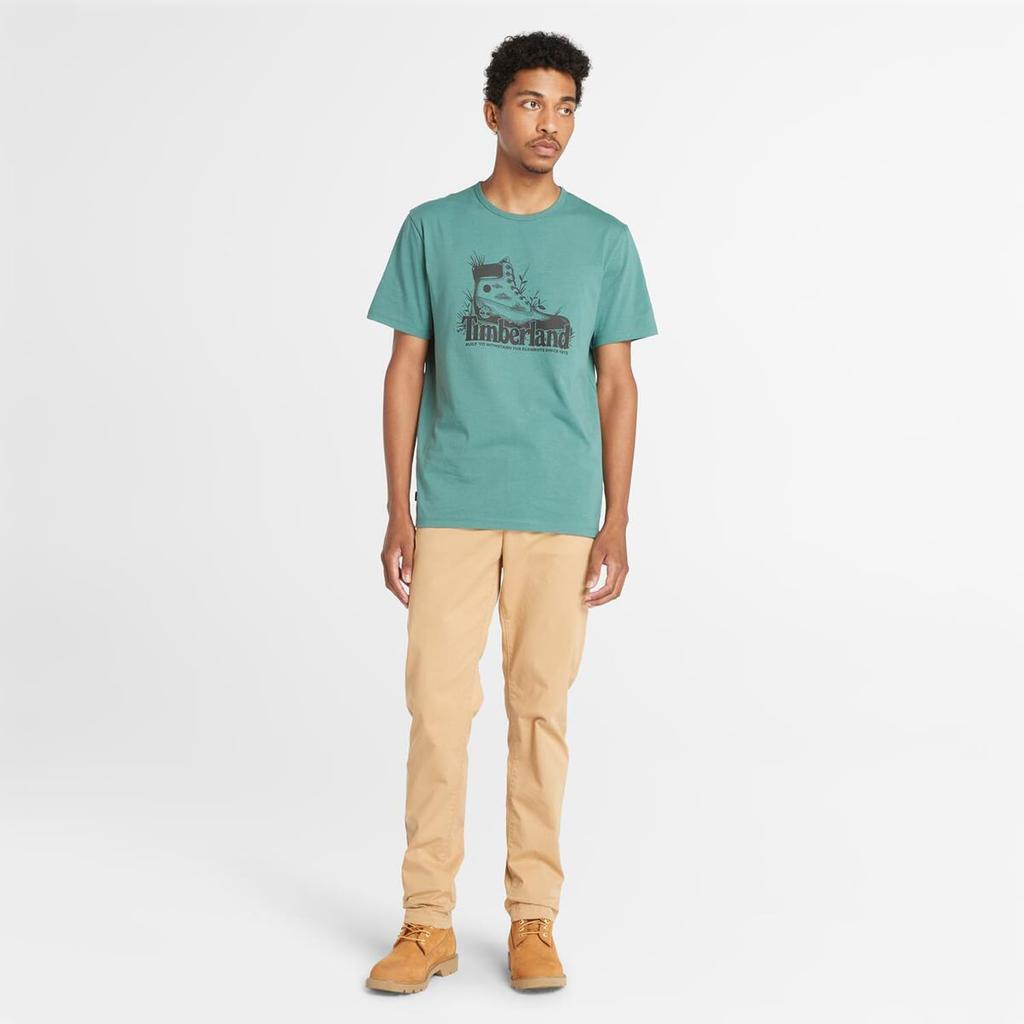 Timberland Men's Short Sleeve Boot Logo T-Shirt, Sea Pine, XL, TB0A2Q1HCL61