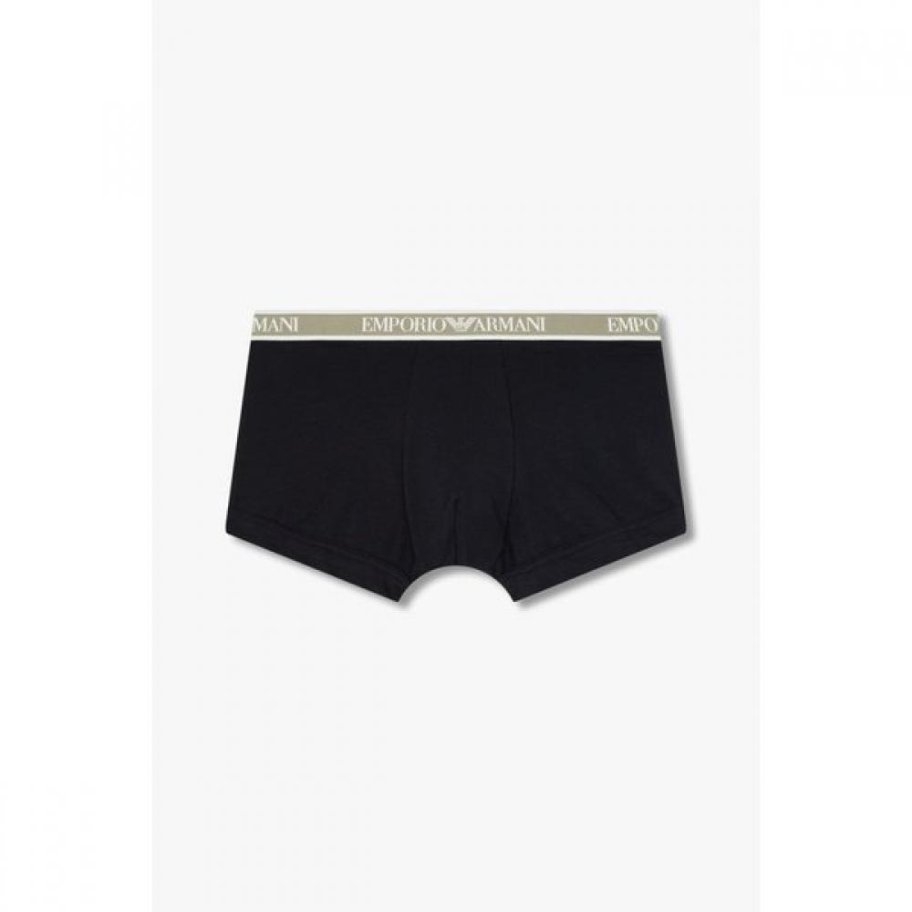 Emporio Armani Мужские хлопковые трусы 2 комплекта Узор "Орел" Логотип в рамке 0815112315 0815112316