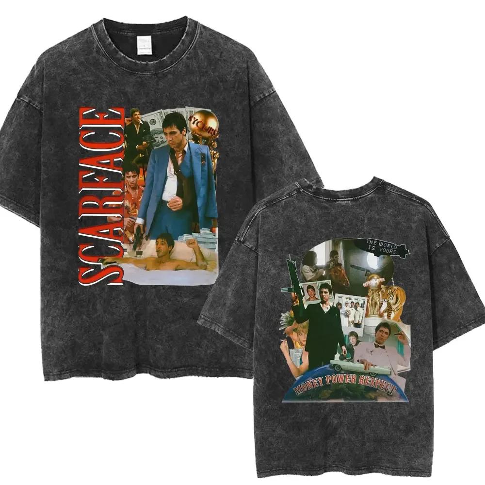 Футболка Streetwear Scarface Movie Always Tell The Truth Even When I Liter Тони Монтана Washed для мужчин Vintage Punk