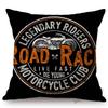 Vintage Motorcycle Club Legendary Rider Letter Print Home Decoration Art Sofa Throw Pillow Case Retro Motorbike Cushion Cover