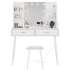 Furniouse туалетный столик с зеркалом, подсветкой, сенсорным выключателем, 3 режима освещения, яркость, регулируемый столовый гарнитур для спальни-студии