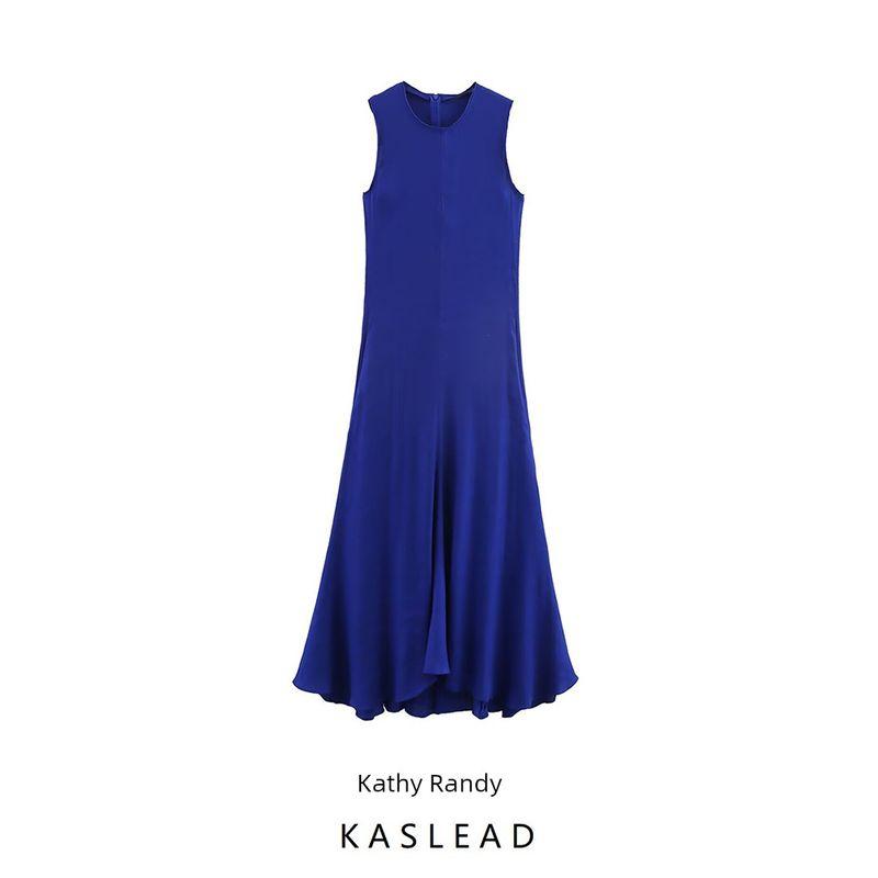 Kaslead New Women Clothes Western Style Fashion Slim Fit Linen Blend Dress 3212284