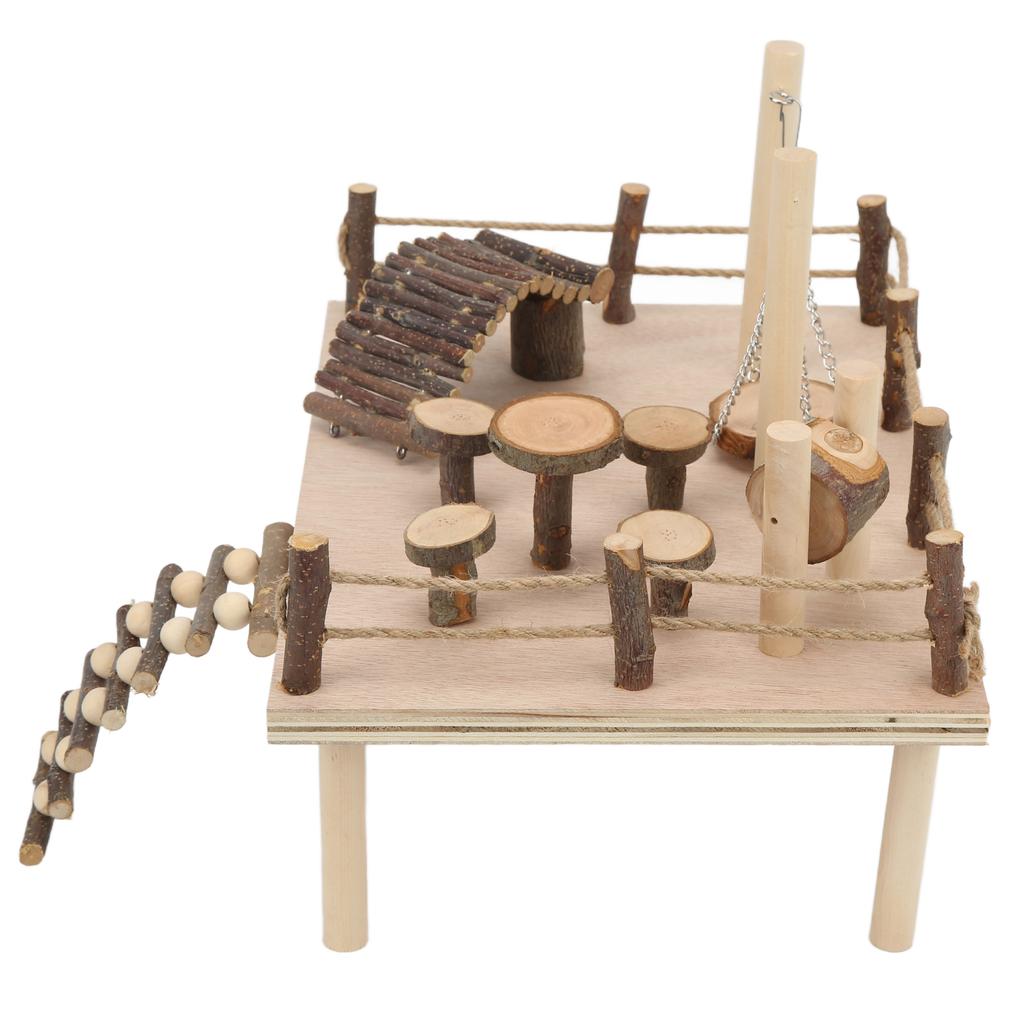 Система для лазания из натурального дерева для хомяка, игровая площадка из дерева для хомяка для мелких домашних животных