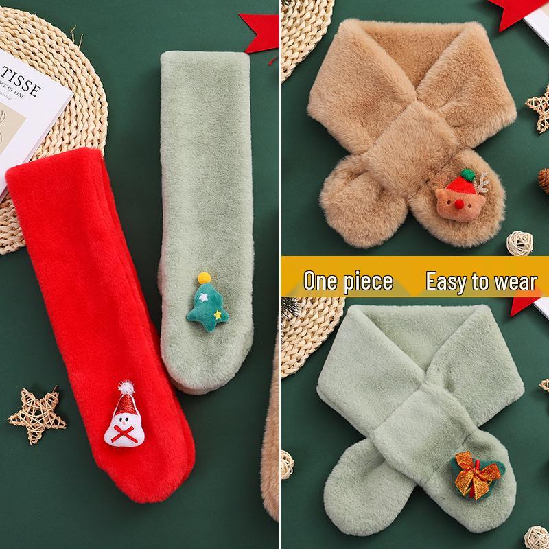 Утепленный плюшевый снуд: Зимний шарф-манишка для младенцев, малышей, мальчиков и девочек - Идеальный рождественский подарок