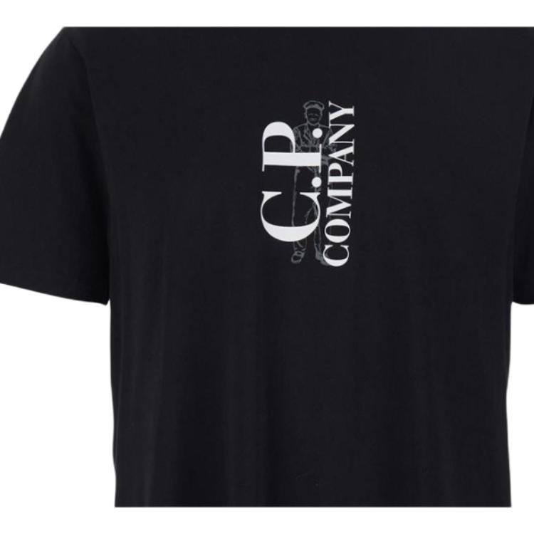 C.P. Company Мужская футболка с прямым низом, круглым вырезом и коротким рукавом 20CMTS084A005100W999