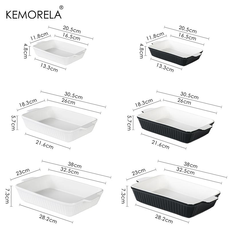 Керамическая форма для запекания, Доступна в 3 размерах Форма для лазаньи Глубокая для духовки, с ручками, Безопасная для духовки и прочная посуда для запекания лазаньи