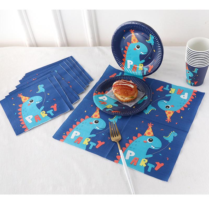 21PC Dinosaur Birthday Party Set Tableware Decorations Paper Plate& Cup Favours Child Kid Party Supplies