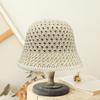 Women Basin Hat Hollow Breathable Sun Protection Fisherman Hat Solid Color Dome Short Brim Anti-UV Bucket Hat