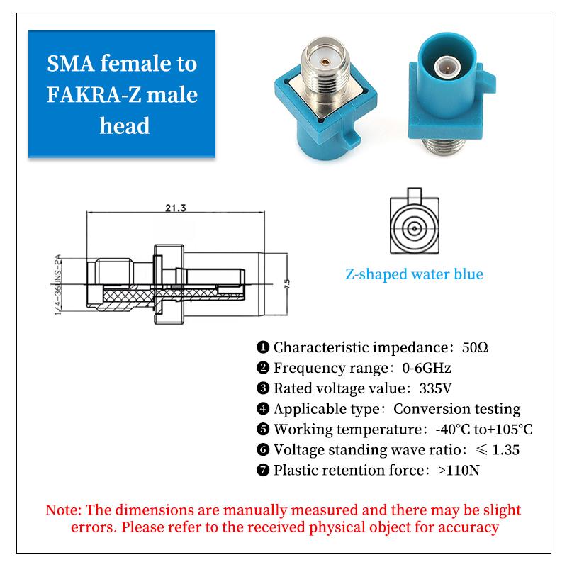 1pcs Fakra-JK/SMA-KJ Automotive Connector Z Universal FAKRA Male/Female SMA male/female head Adapter GPS