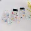 For Samsung Z Flip 4 Case Flower Butterfly Transparent Case With Bracelet For Samsung Z Flip 3 Zflip4 Shockproof Hard Back Cover