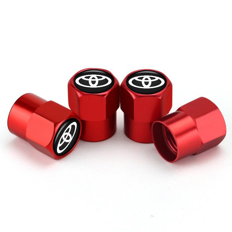For Toyota ew124Pcs Car Wheel Tire Valve Stem Caps For Toyota chr Corolla Camry rav4 Yaris hilux prius avensis auris Prado fortuner Accessories ZEA1