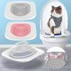 Cat Toilet Trainer Reusable Training Toilet For Cats Plastic Training Set Cat Litter Box Mat Toilet Pet Accessaries