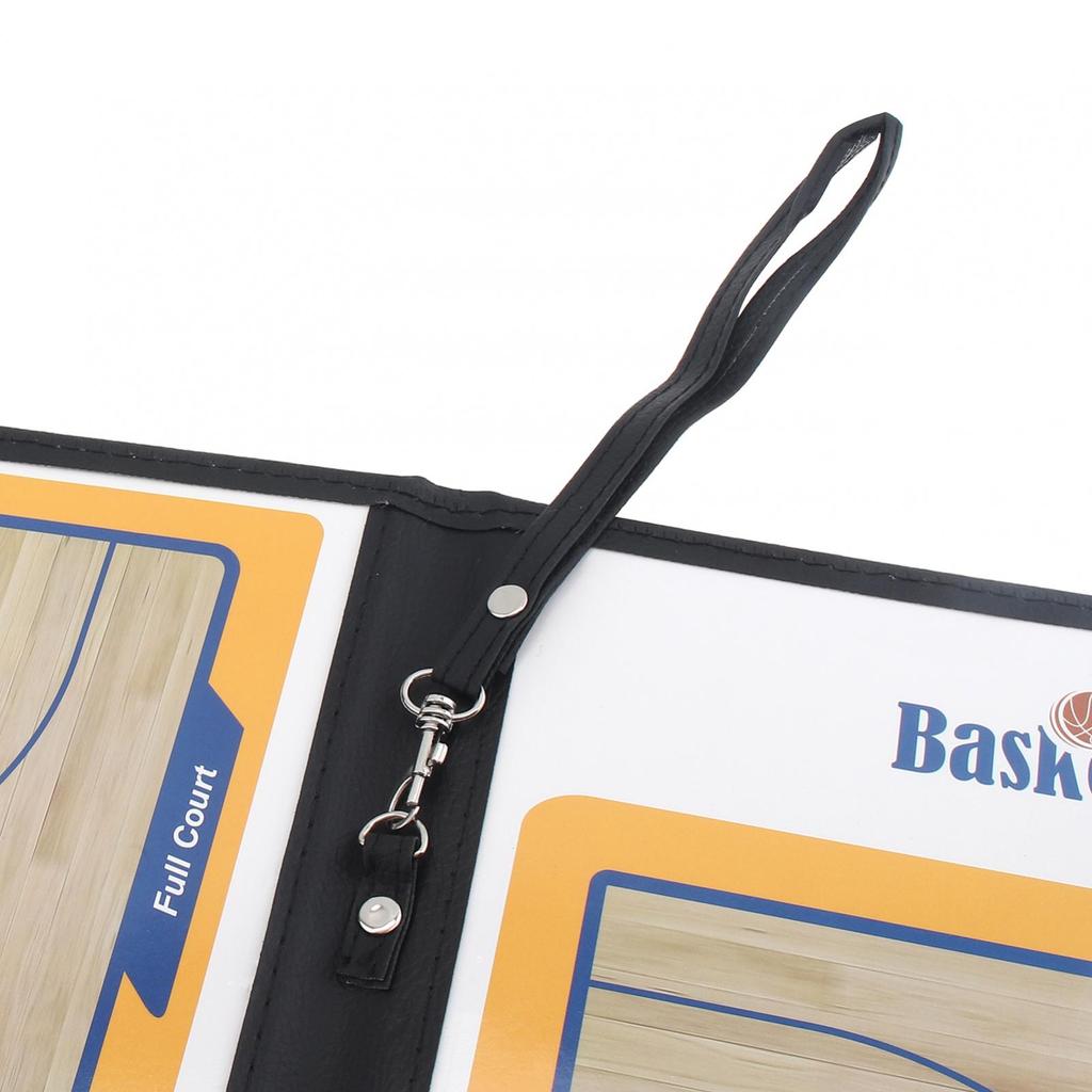 Portable PU Leather Cover Clipboard Tactical Magnetic Board Kit with Dry Erase, Marker Pen, Magnet Buttons, Color Basketball Coaching Board