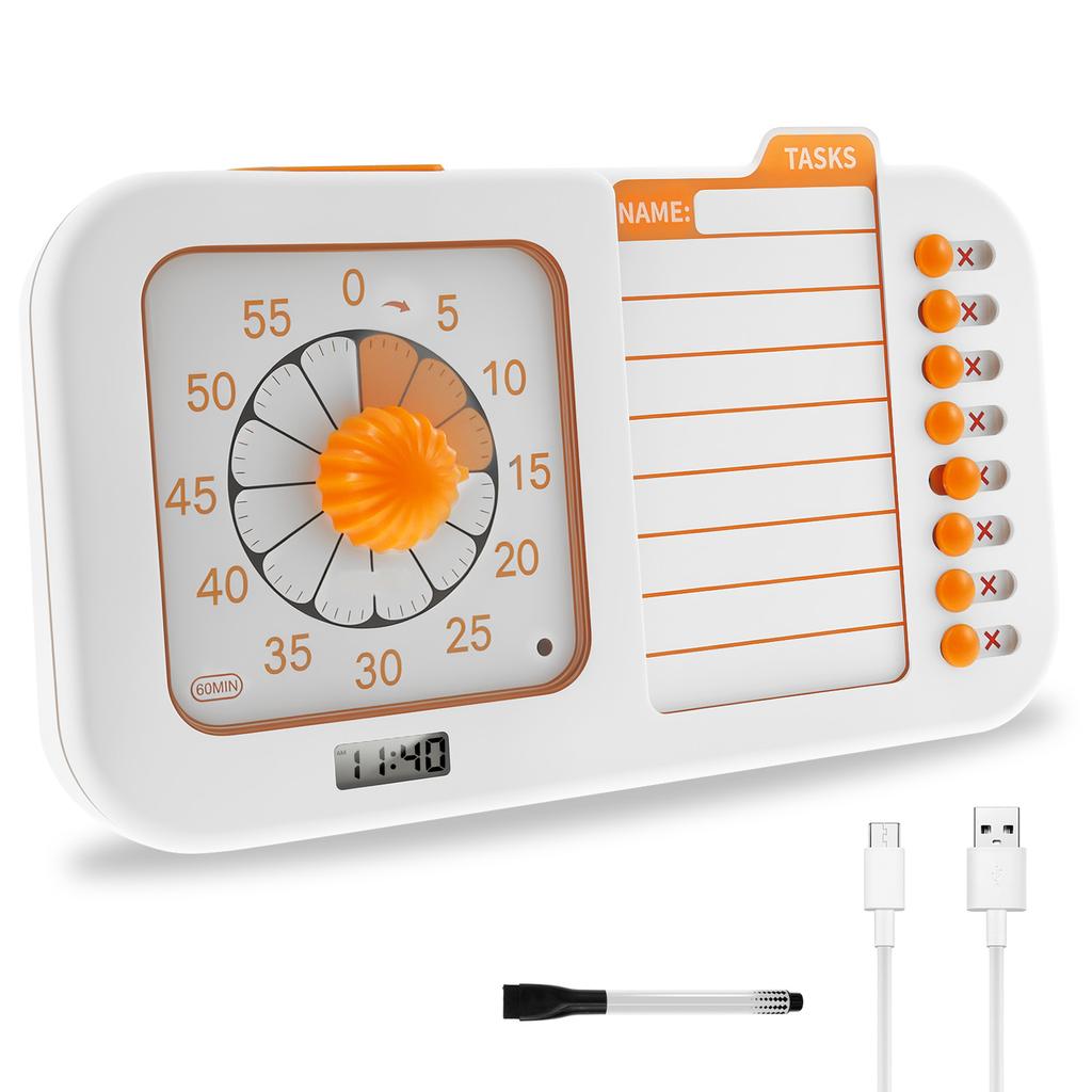 Visual Task Timer 60 Minute Visual Timer for Kids and Adults Planning Board Timer, Silent Countdown Timer for Home, School,Class