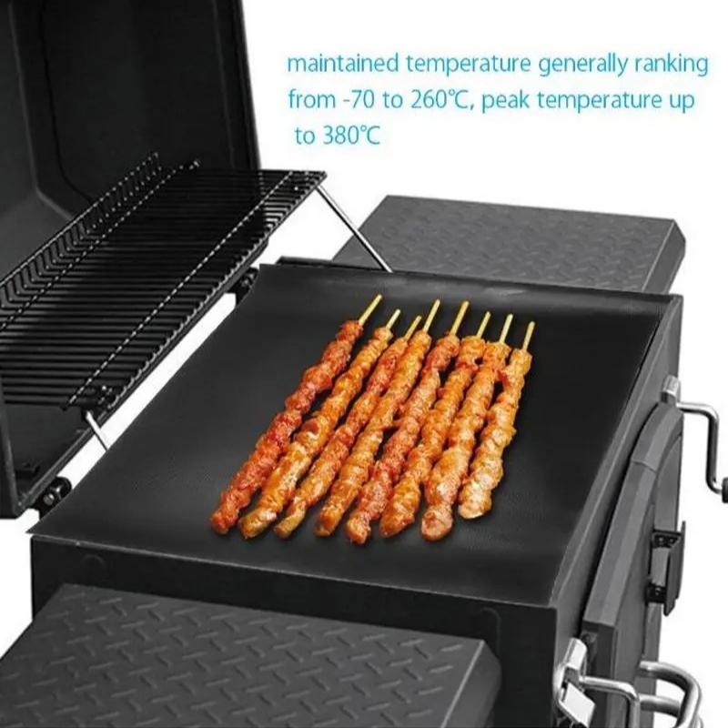 Non Stick BBQ Grill Mat 40 *33cm Baking Reusable Mat  Cooking Grilling Sheet Heat Resistance Easily Cleaned Kitchen Tools