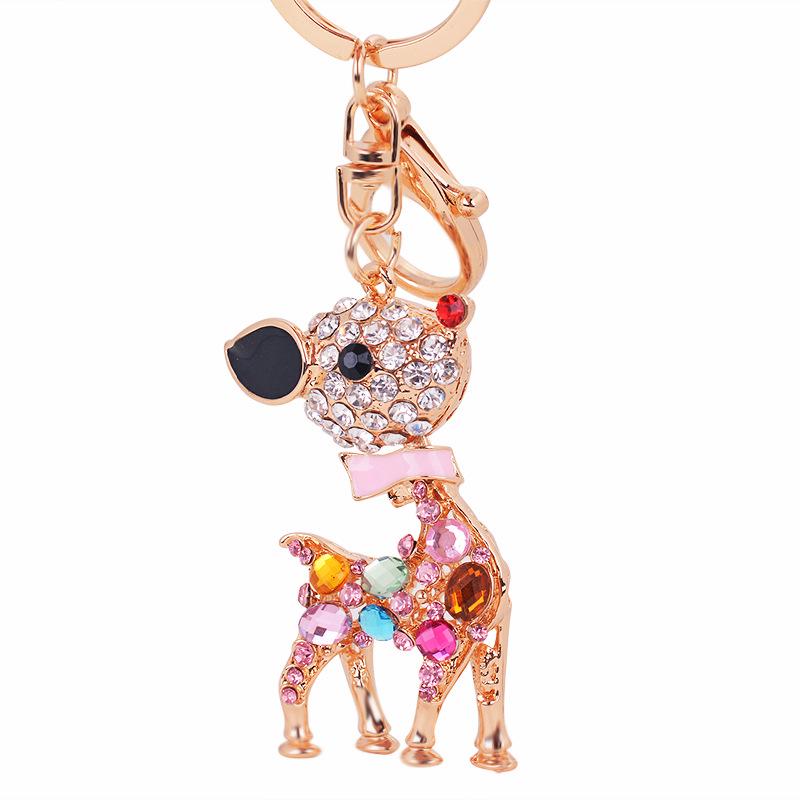 2024 Новый креативный милый брелок в виде семицветного мультяшного пятнистого оленя, женская сумка, аксессуары, металлический кулон, автомобильный брелок, подвески