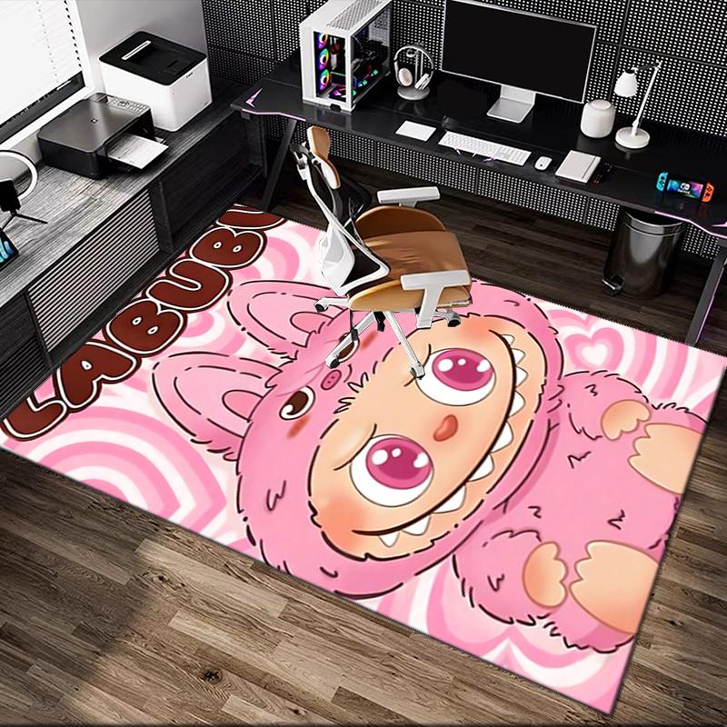 [LABUBU Printed Carpet] Non-slip Office Rug, Cozy Area Carprt for Living Room Use, Soft Home Sofa Chair Mat