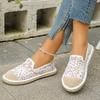 Женские туфли на плоской подошве Espadrille Zapatillas Mujer Sapatos Модные кружевные туфли ручной работы с вышивкой Весна и лето Slip On