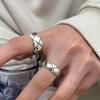Geometric Wave S925 Silver-Plated Open Index Ring