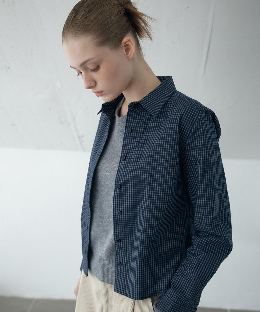 AHWE Check Slim-Fit Shirts_Navy