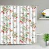 Серия Растения Занавеска для душа Ванная комната Водонепроницаемая Полиэстеровая ткань Занавеска Тканевая Одуванчик Цветочный принт Декор для ванны С крючками