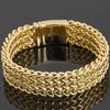 Роскошный браслет цвета желтого золота для мужчин шириной 18 мм из нержавеющей стали, мужские браслеты на руку, металлические ювелирные изделия, подарки для парня и парня