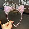 Glitter Quicksand Hair Band Crown Transparent Hair Hoops Hair Ornament Cat Ear Headbands  Children