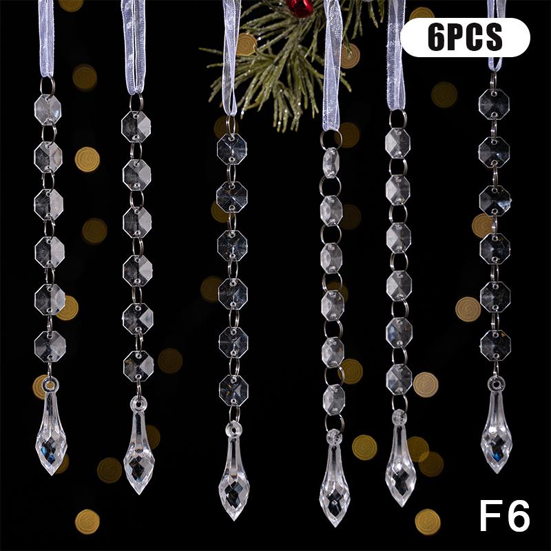 Прозрачные акриловые рождественские украшения для елки, рождественские подвесные украшения, подвесной декор в виде снежинки и сосульки, украшения для новогодней вечеринки
