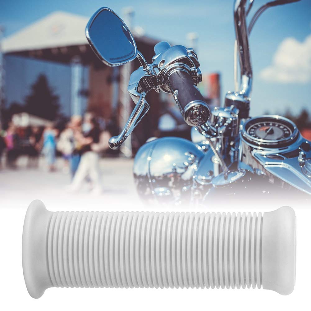 EBTOOLS Модификация мотоцикла Накладка на рукоятку руля, Пара универсальных мотоциклетных винтажных ТПУ рукояток для руля 1" 25 мм (белый)
