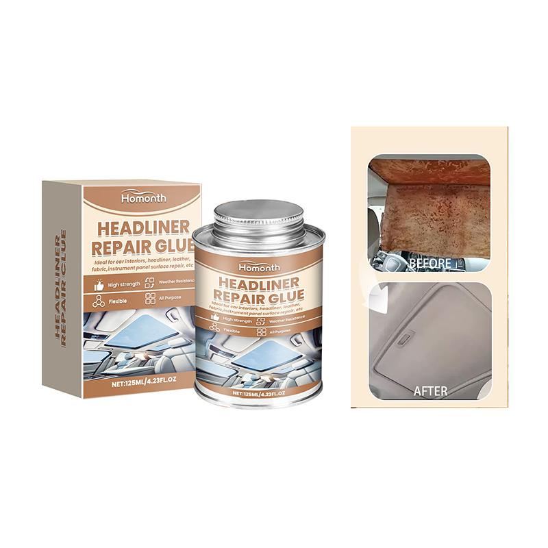 Клей для ремонта обивки потолка 125 мл, эластичный клей для обивки крыши автомобиля, прозрачный клей для обивки автомобилей, с кисточкой, подходит для автомобилей