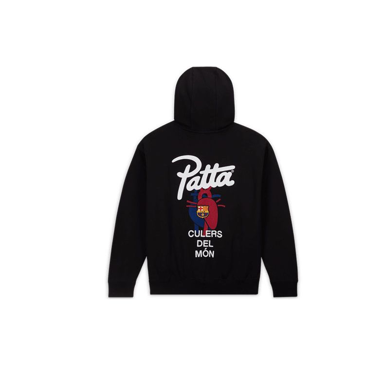 Nike FC Barcelona x Patta Solo Swoosh Hoodie Черные мужские топы FD4147-010
