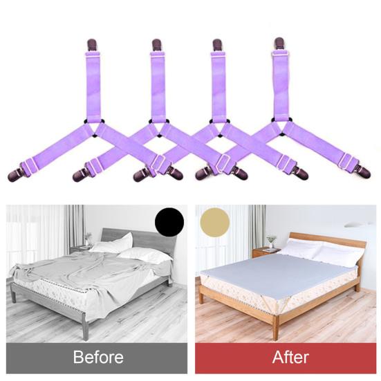 4 шт. Треугольные ремни для простыней, регулируемая конструкция, простая установка, нескользящие ремни для простыней, зажимы для простыней