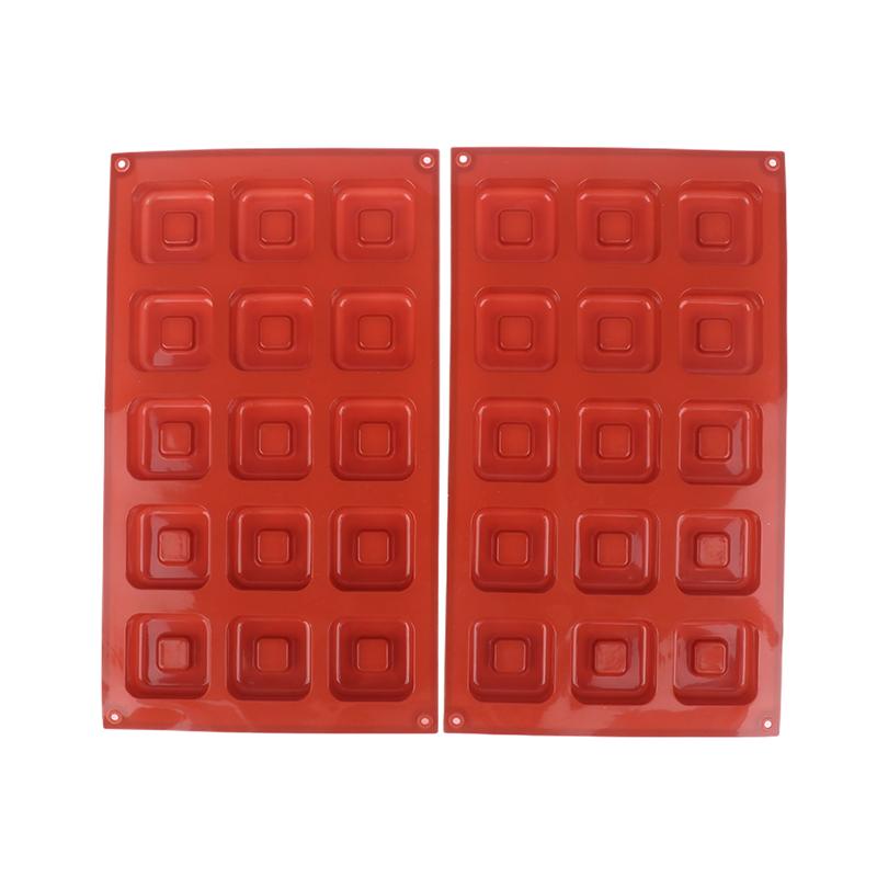 15-секционная квадратная силиконовая форма для выпечки торта, желе, пудинга, шоколада, кубиков льда, кексов, кексов, противня для выпечки