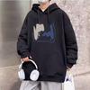 Men's Hooded Sweater Casual Loose Trendy Top Letter Printed All-Matching Coat