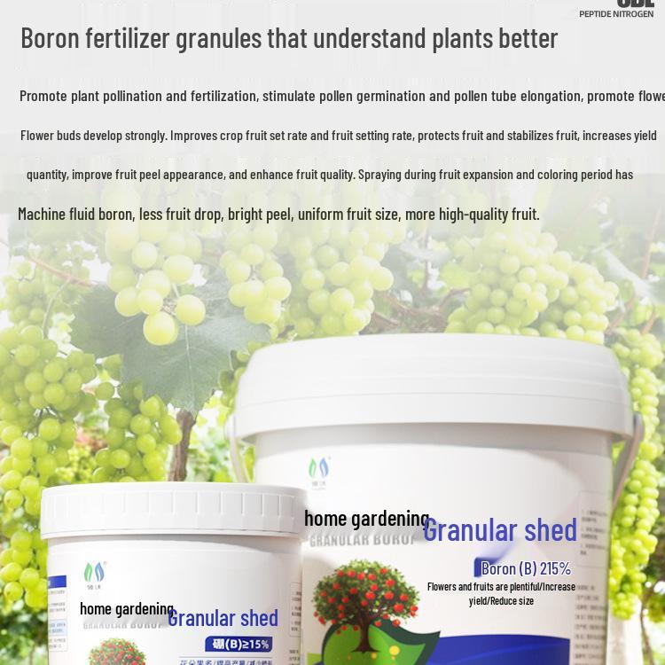Boron-Enriched Granular Fertilizer: Boosts Flowering & Fruit Set for Trees, Slow-Release & Water-Soluble, Ideal for Vegetables, Melons, and Fruits