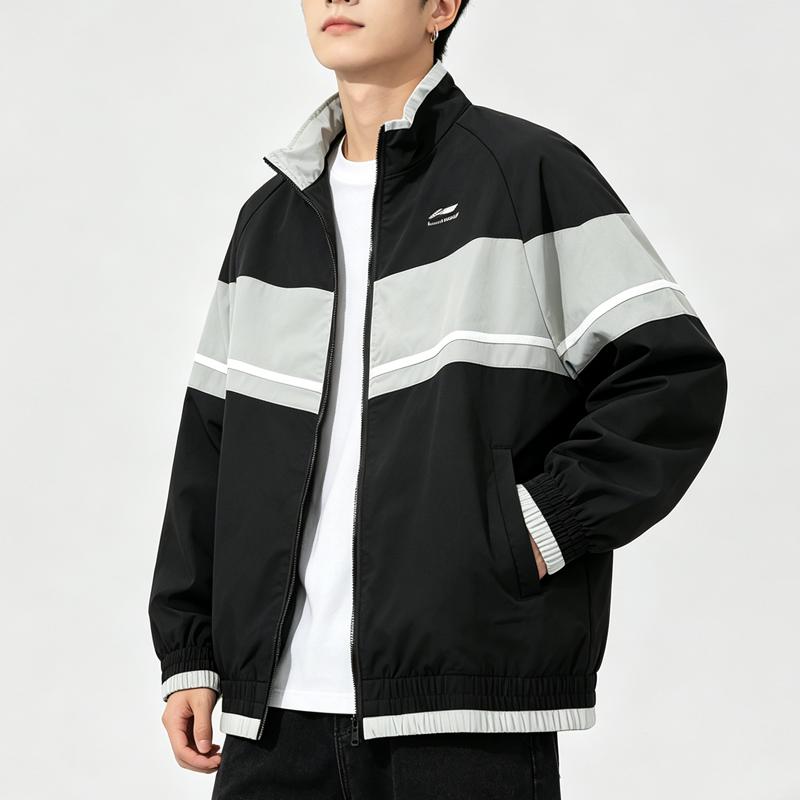 Li-Ning Мужская верхняя одежда для активного отдыха, повседневная, легкая, удобная, универсальная, модная ветровка, мужская верхняя одежда AFDV289-3