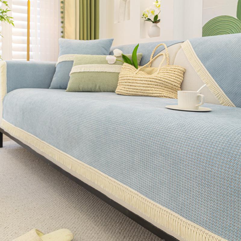 Подушка для дивана из синели, универсальная нескользящая подушка Four Seasons, новый свежий чехол для дивана, ткань с защитой от царапин