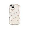 Amazon hot-selling little cherry Apple 13pm mobile phone case iPhone16 floral mobile phone case IP15 wave soft case