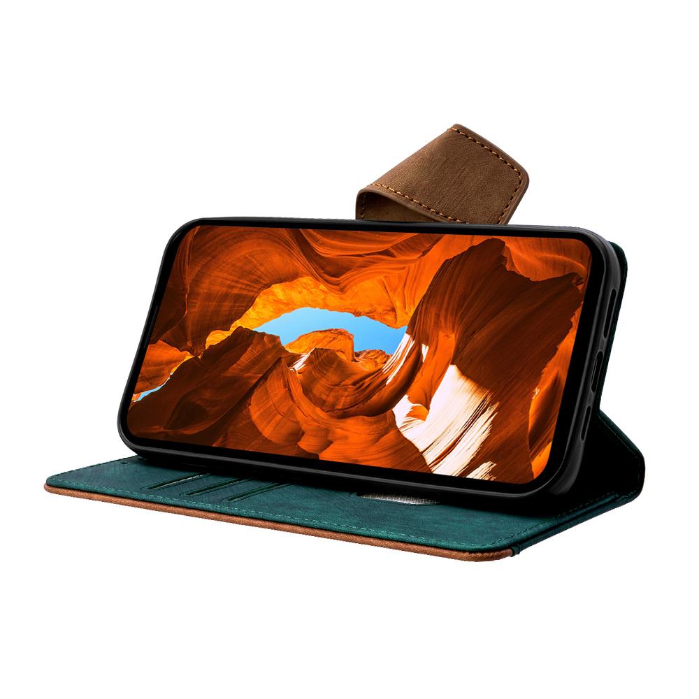 For Samsung Galaxy S25 Case RFID Blocking Color Splicing PU Leather Wallet Phone Cover