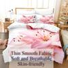 Lily Duvet Cover Set for Single Double Bed Pink Flower Quilt Cover King Size Bedding Set 2PCS 3PCS with Pillowcase Full Twin New
