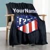 Atletico Madrid Customize Text Blanket Gift Customizable Blanket Comfortable Perfect for Office Chair Nap Livingroom Picnics Four Seasons Universal