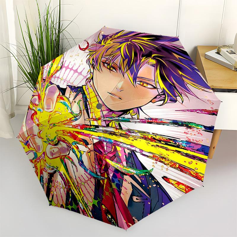 1pc Anime Character Outdoor Umbrella - Automatic Opening/Closing - Portable 3-Fold Design - 8-Rib Iron Frame - Perfect Gift for Fans, Travelers,