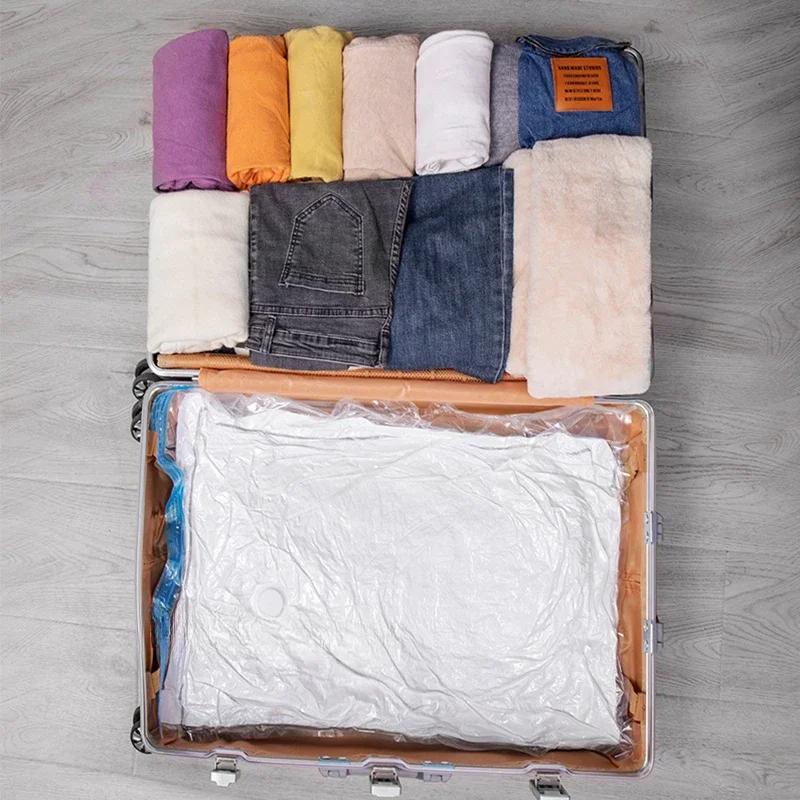 1 шт вакуумные пакеты для хранения одежды, постельных принадлежностей, экономящие место пакеты для хранения вакуумный пакет, складной сжатый органайзер сумка и воздушный насос
